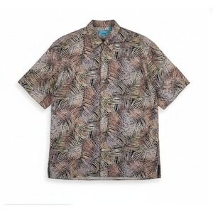 Tori Richard Mens 4XT Cotton Lawn Palm Leaf Hawaiian Button Up Shirt Resortwear